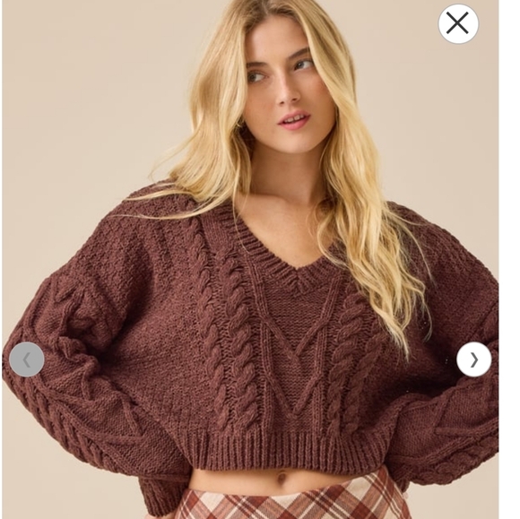 Altar'd State Sweaters - Altar'd State Paisley Boxy Cable Sweater